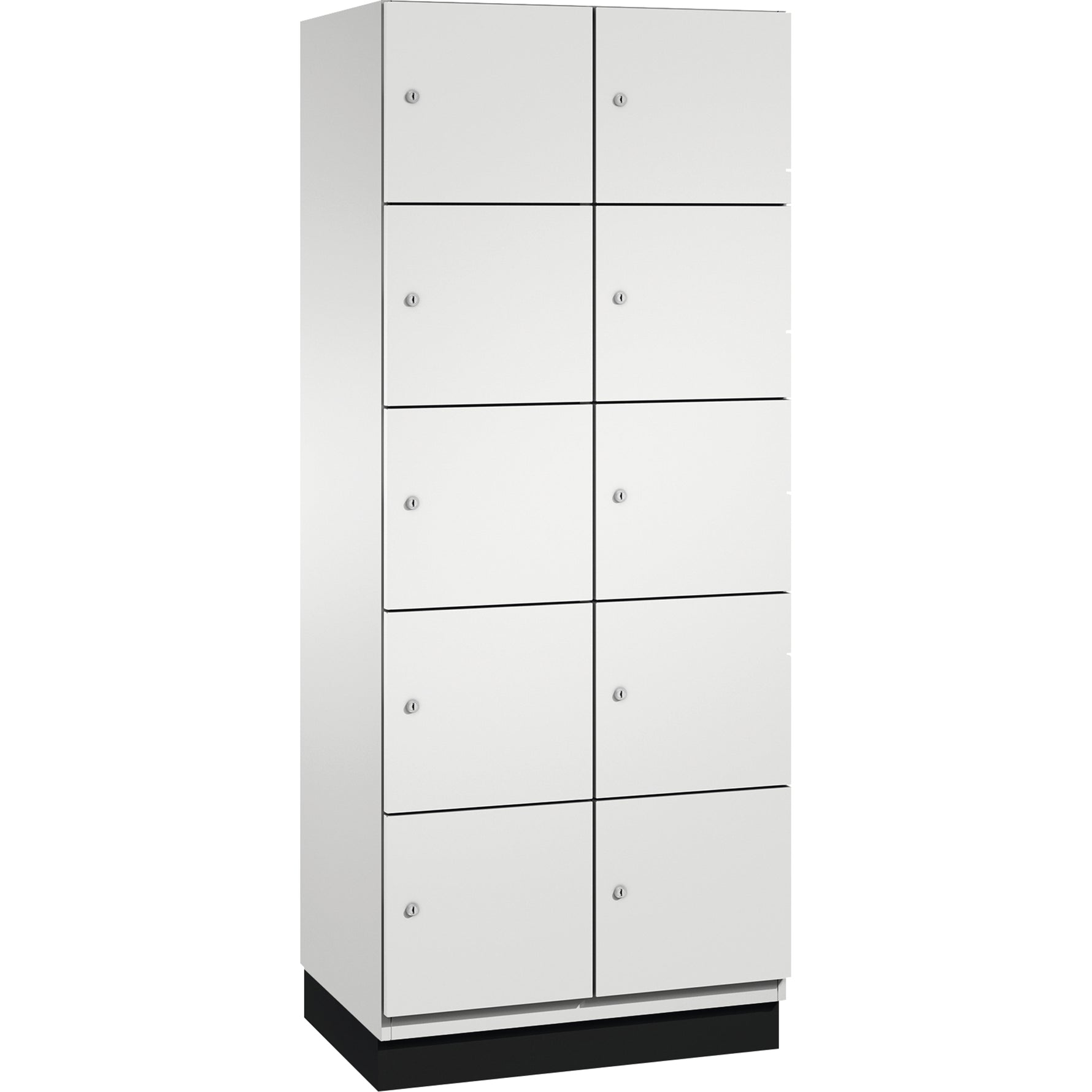 C+P Schließfachschrank Cambio mit Sockel 800 x 1.950 x 525 mm (B x H x T) 10 Fächer lichtgrau – Produktbild 4