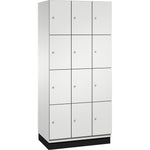 C+P Schließfachschrank Cambio mit Sockel 900 x 1.950 x 525 mm (B x H x T) 12 Fächer lichtgrau – Produktbild 4