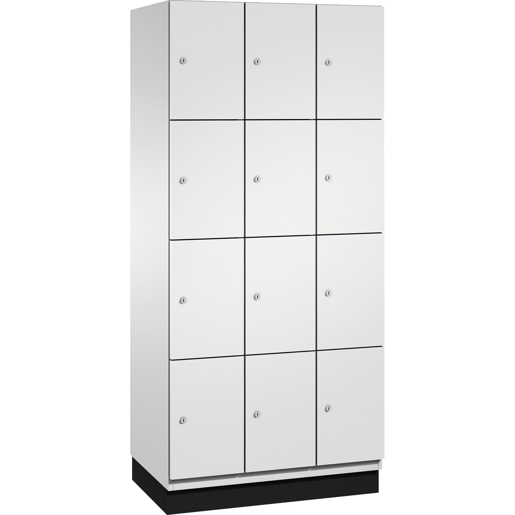 C+P Schließfachschrank Cambio mit Sockel 900 x 1.950 x 525 mm (B x H x T) 12 Fächer lichtgrau – Produktbild 4
