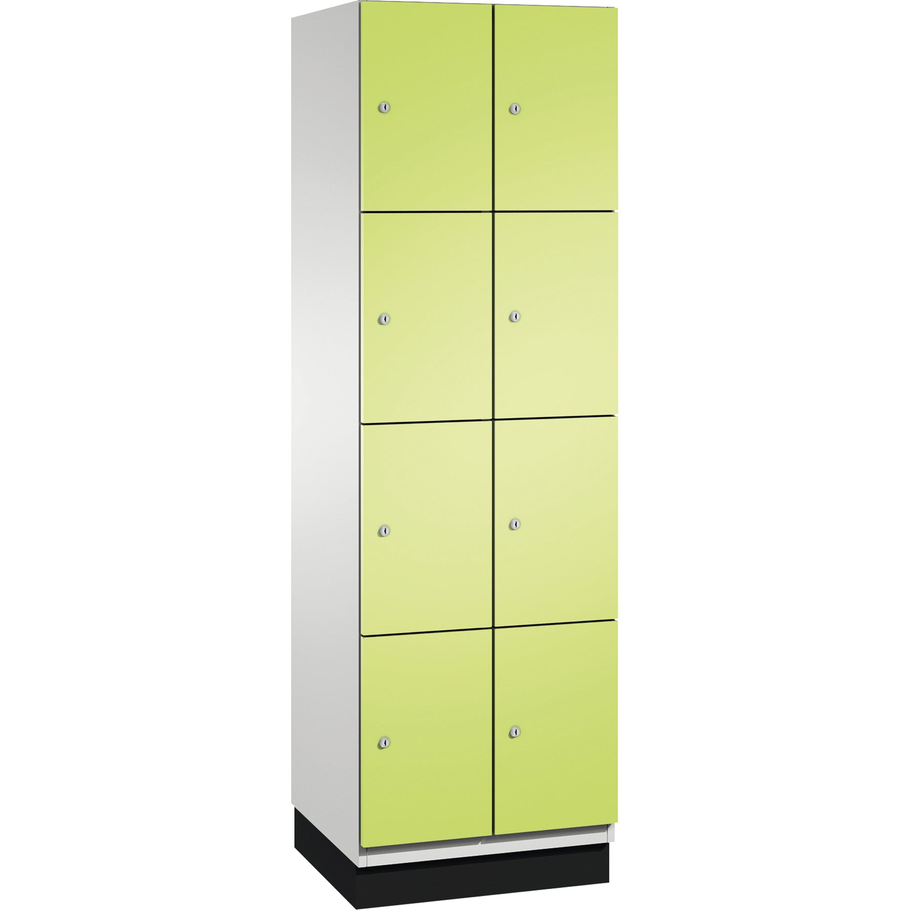 C+P Schließfachschrank Cambio mit Sockel 600 x 1.950 x 525 mm (B x H x T) 8 Fächer lichtgrau – Produktbild 3