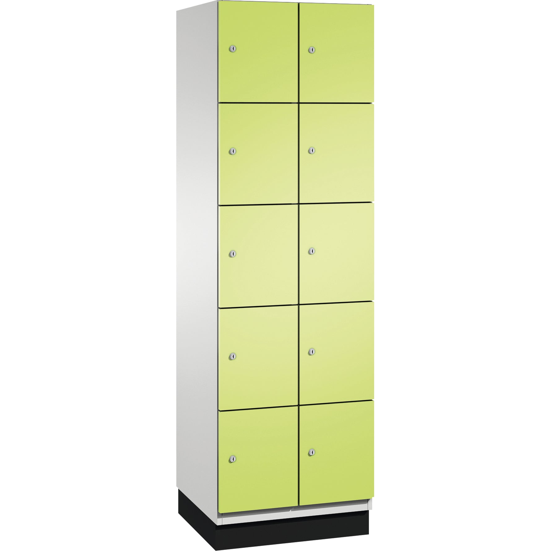 C+P Schließfachschrank Cambio mit Sockel 600 x 1.950 x 525 mm (B x H x T) 10 Fächer lichtgrau – Produktbild 3