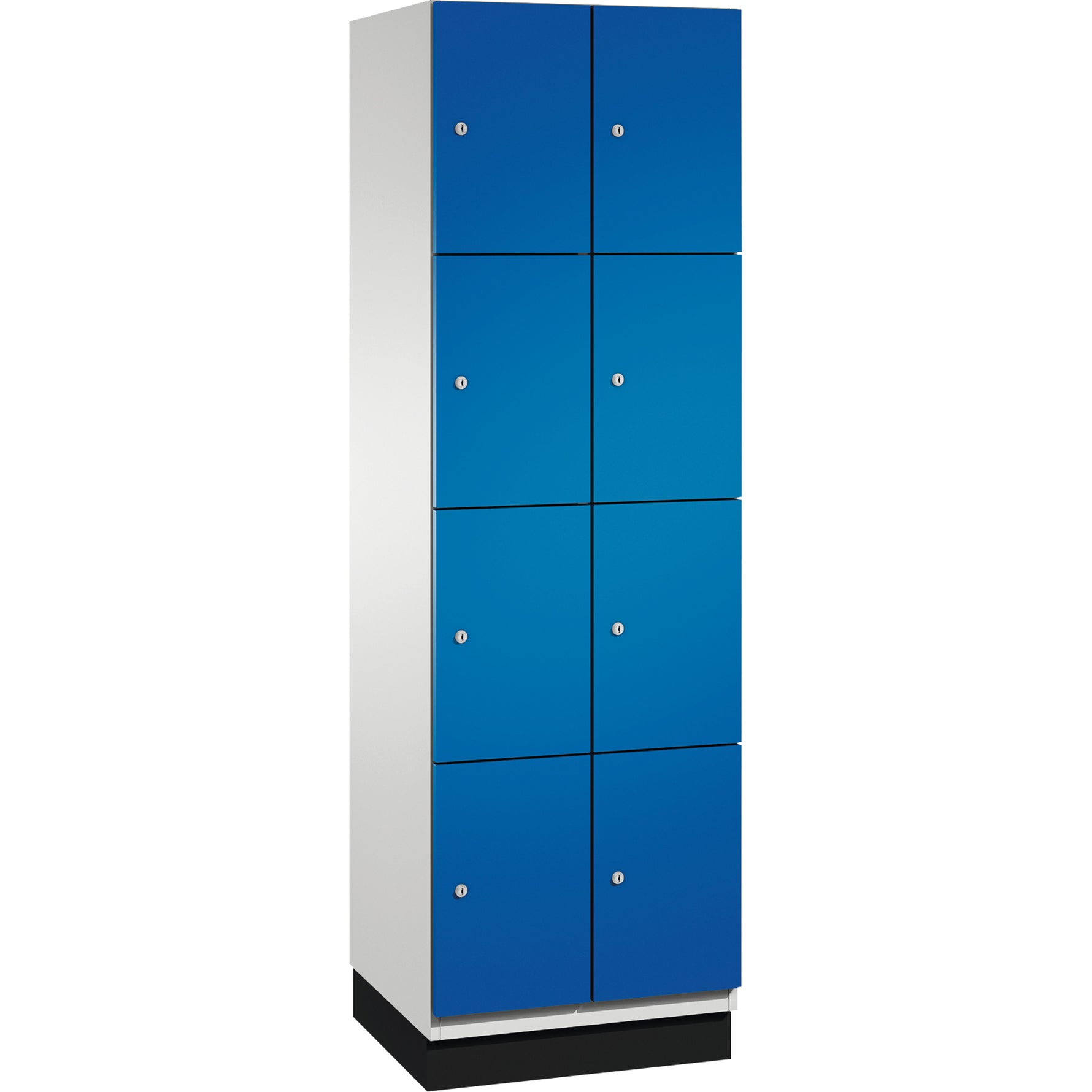 C+P Schließfachschrank Cambio mit Sockel 600 x 1.950 x 525 mm (B x H x T) 8 Fächer lichtgrau