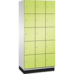 C+P Schließfachschrank Cambio mit Sockel 900 x 1.950 x 525 mm (B x H x T) 15 Fächer lichtgrau – Produktbild 3