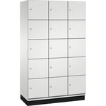 C+P Schließfachschrank Cambio mit Sockel 1.200 x 1.950 x 525 mm (B x H x T) 15 Fächer lichtgrau – Produktbild 4