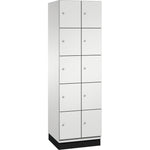 C+P Schließfachschrank Cambio mit Sockel 600 x 1.950 x 525 mm (B x H x T) 10 Fächer lichtgrau – Produktbild 4