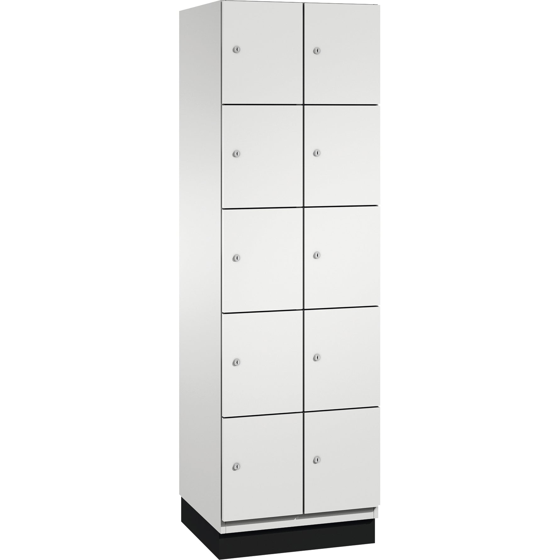 C+P Schließfachschrank Cambio mit Sockel 600 x 1.950 x 525 mm (B x H x T) 10 Fächer lichtgrau – Produktbild 4