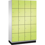 C+P Schließfachschrank Cambio mit Sockel 1.200 x 1.950 x 525 mm (B x H x t) 20 Fächer lichtgrau