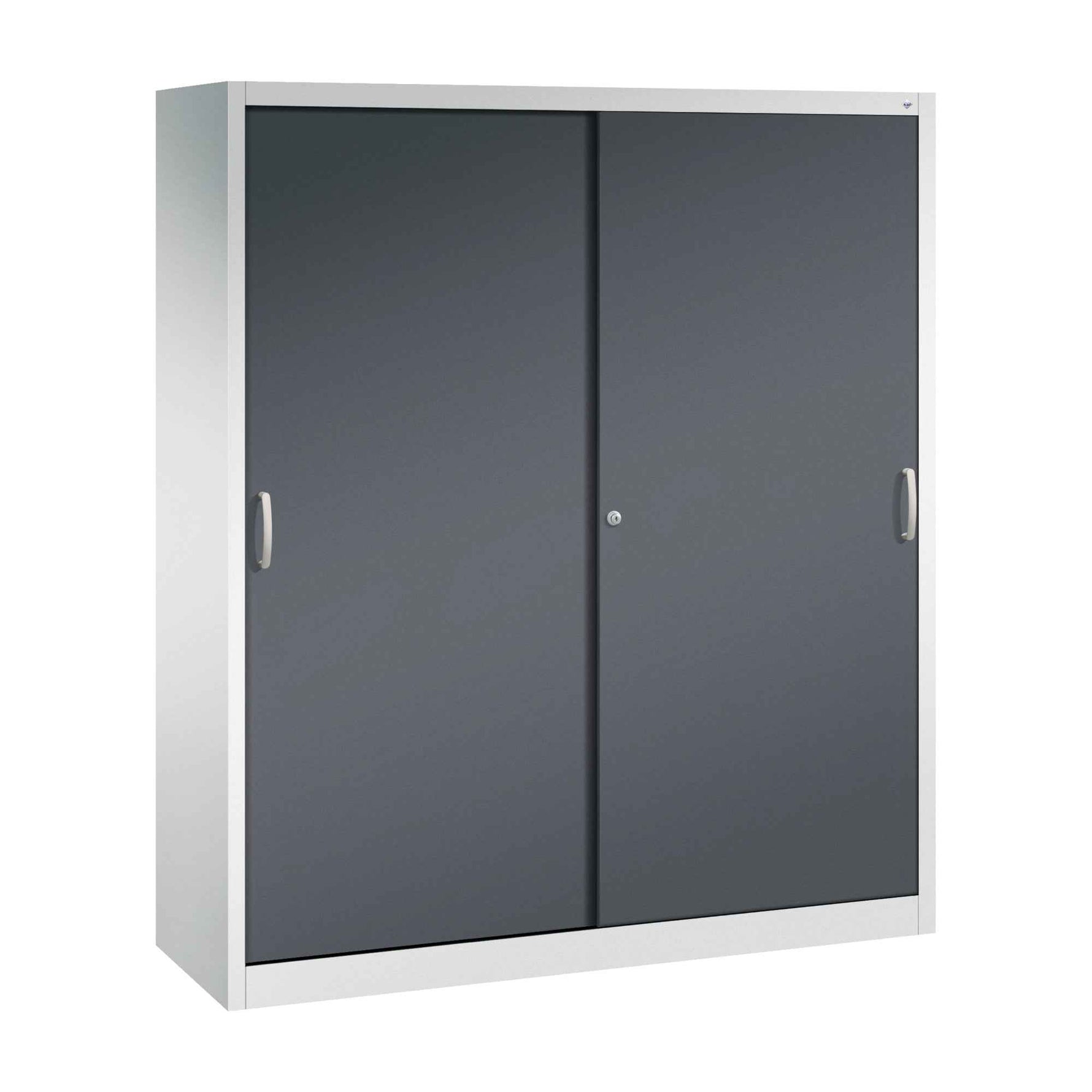 C+P Schiebetürenschrank Acurado 2 x 5 Ordnerhöhen 1.600 x 1.950 x 500 mm (B x H x T) lichtgrau
