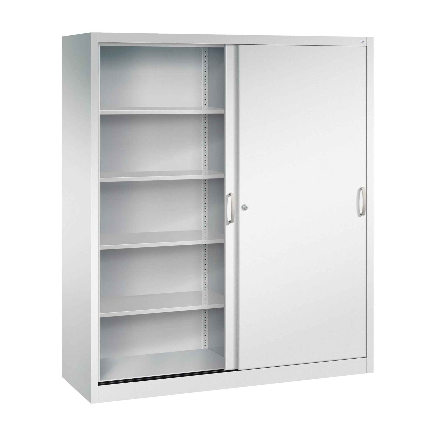 C+P Schiebetürenschrank Acurado 2 x 5 Ordnerhöhen 1.600 x 1.950 x 500 mm (B x H x T) lichtgrau
