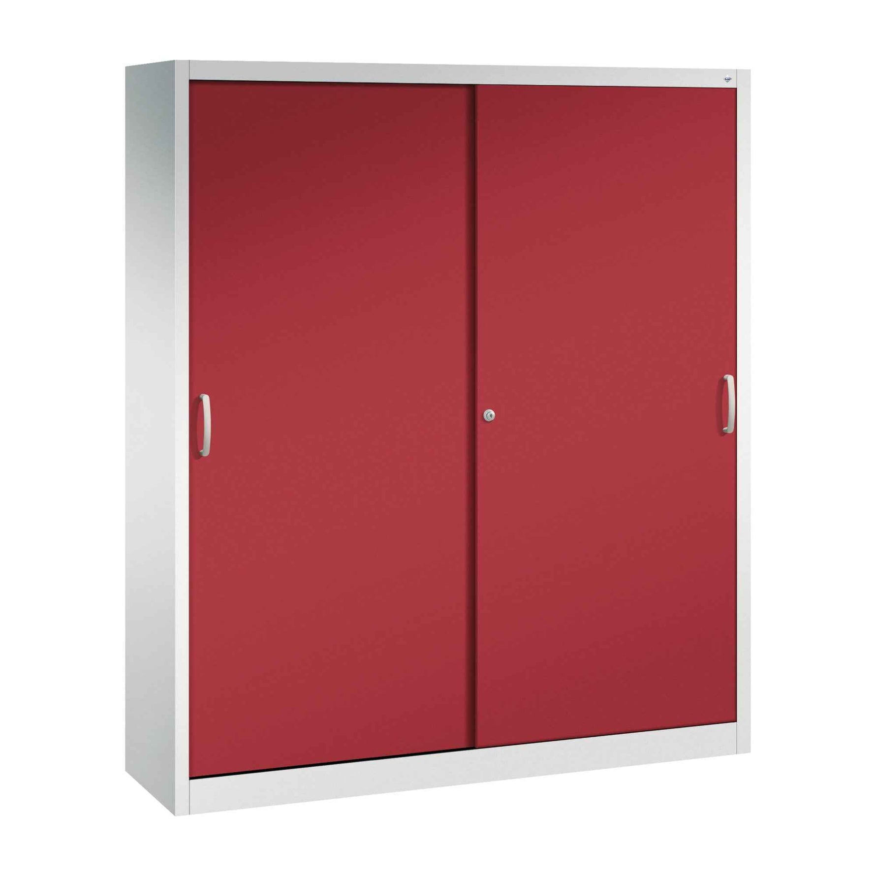 C+P Schiebetürenschrank Acurado 2 x 5 Ordnerhöhen 1.600 x 1.950 x 400 mm (B x H x T) lichtgrau