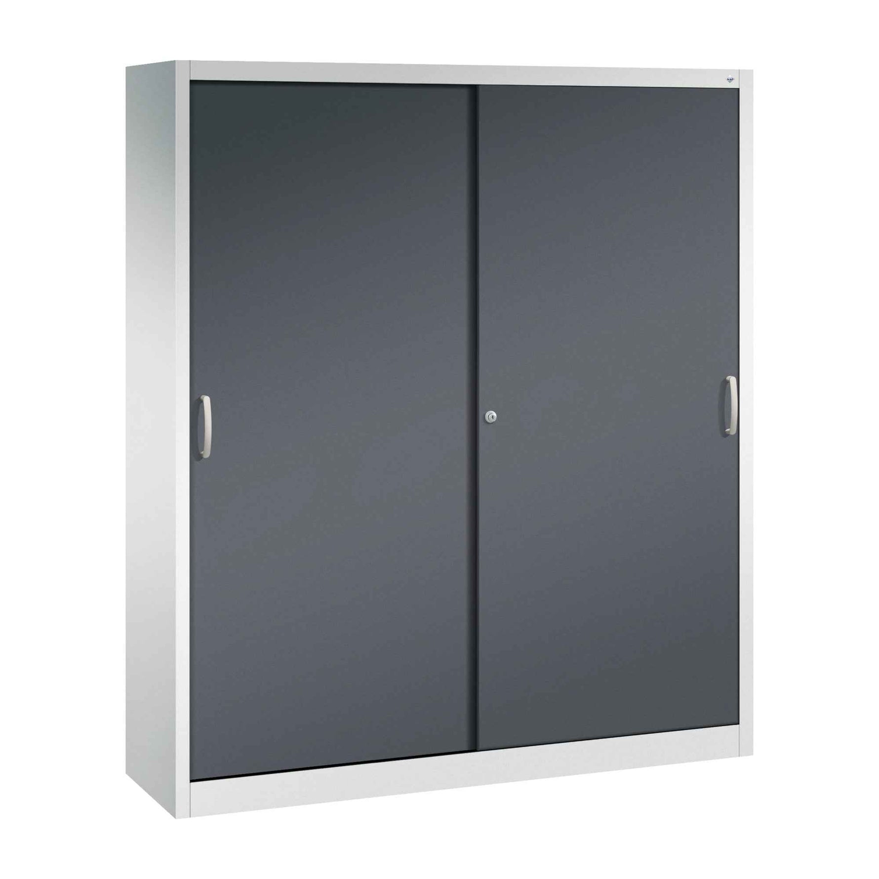 C+P Schiebetürenschrank Acurado 2 x 5 Ordnerhöhen 1.600 x 1.950 x 400 mm (B x H x T) lichtgrau