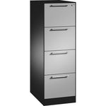 C+P Hängeregistraturschrank Asisto 440 x 1.298 x 600 mm (B x H x T) weißaluminium schwarzgrau