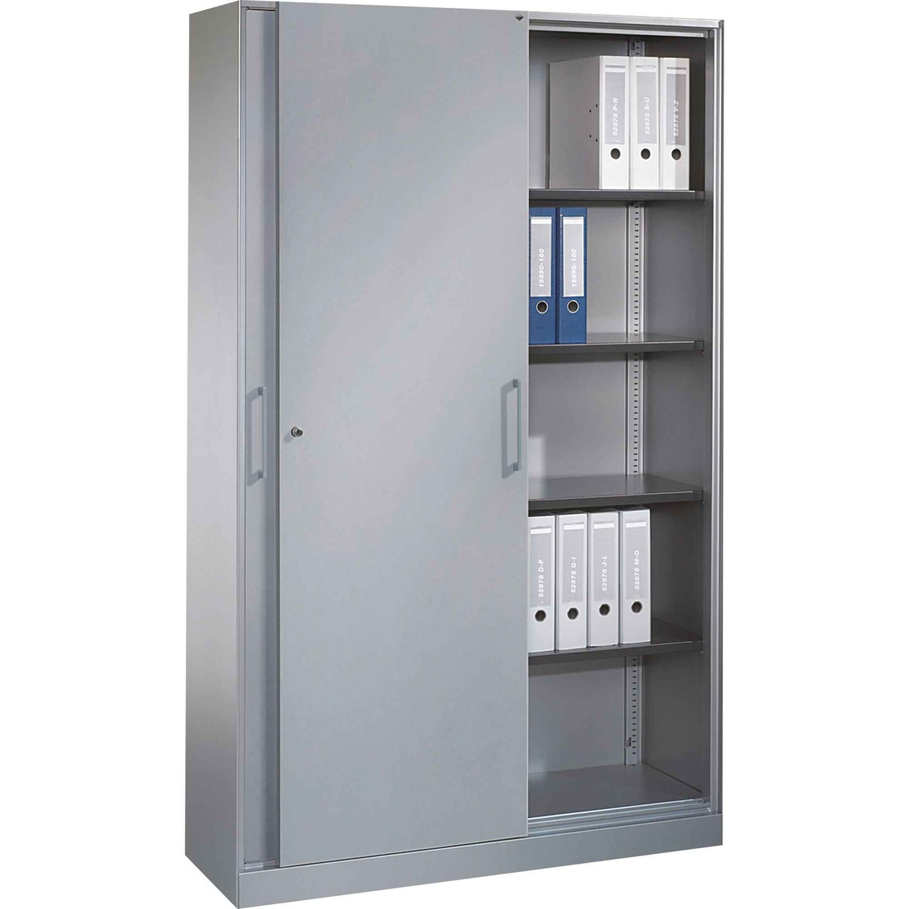 C+P Rollladenschrank Asisto 5 Ordnerhöhen 1.200 x 1.980 x 435 mm (B x H x T) weißaluminium
