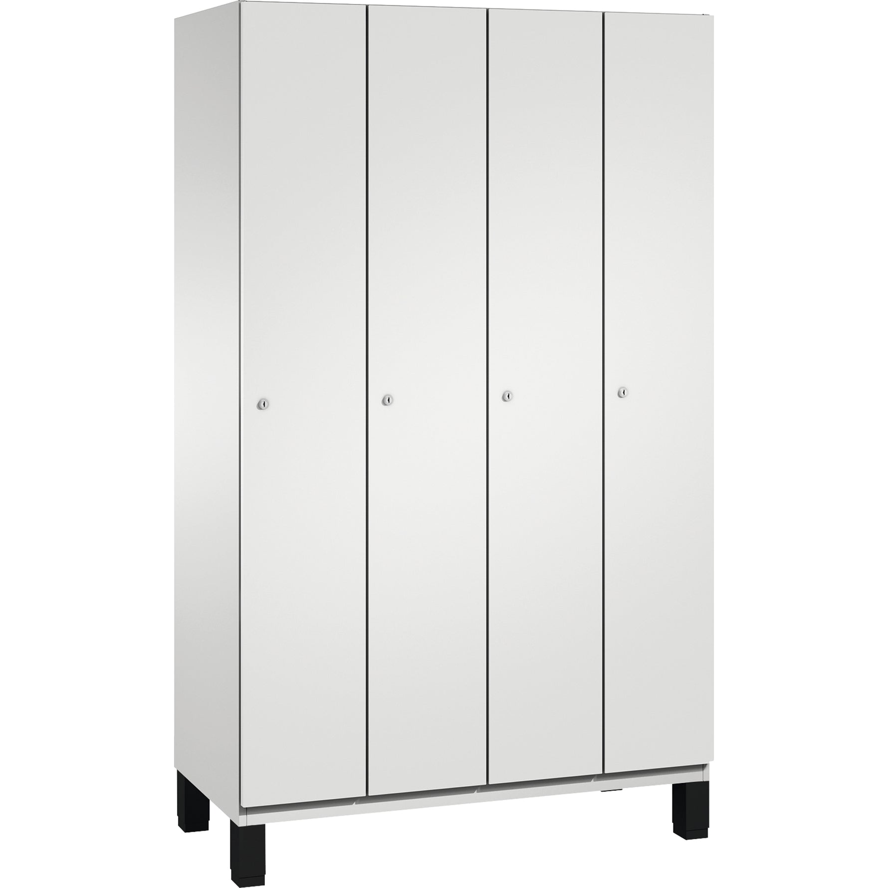 C+P Kleiderspind Cambio mit Standfuß 1.200 x 1.980 x 525 mm (B x H x T) 4 Abteile lichtgrau – Produktbild 4