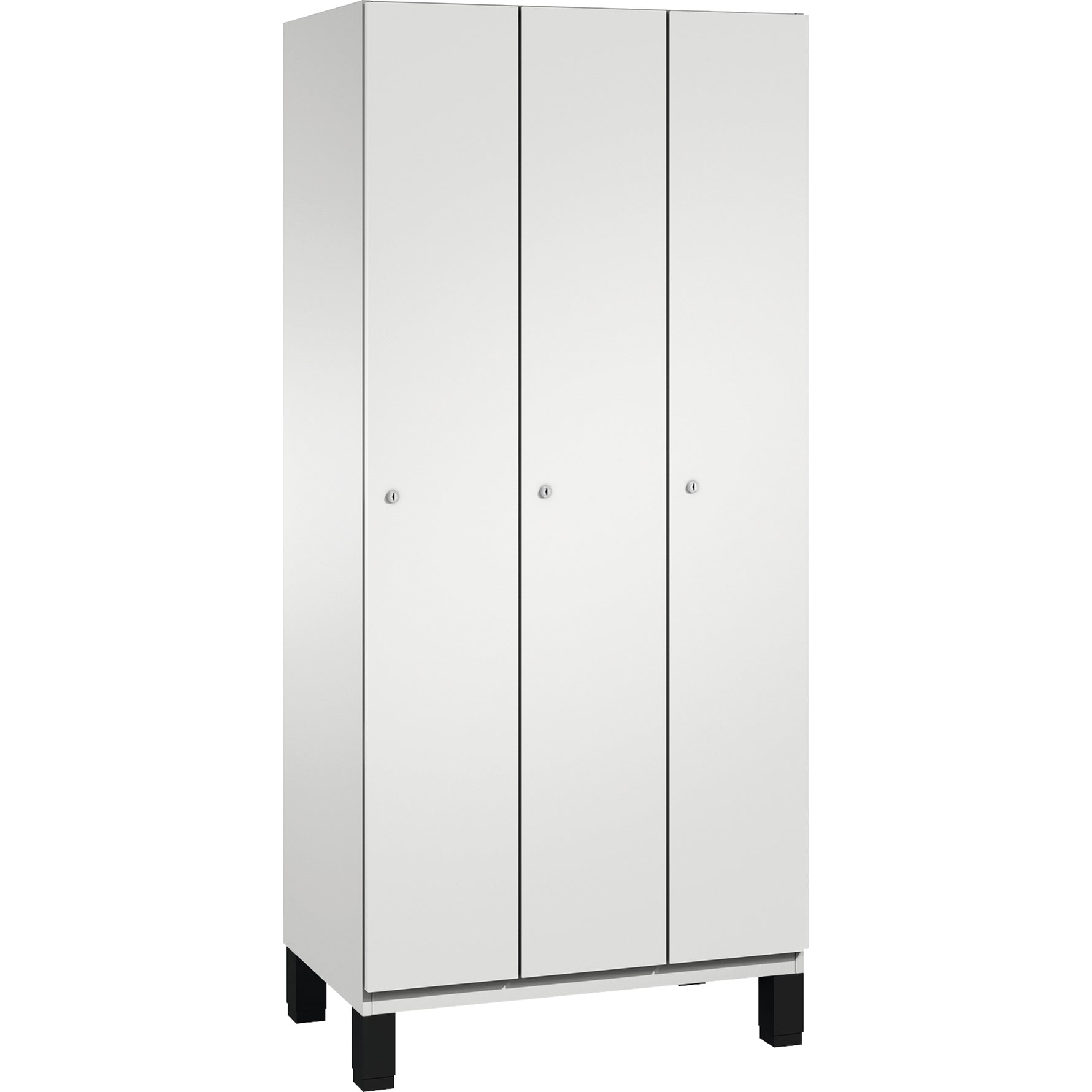 C+P Kleiderspind Cambio mit Standfuß 900 x 1.980 x 525 mm (B x H x T) 3 Abteile lichtgrau – Produktbild 4