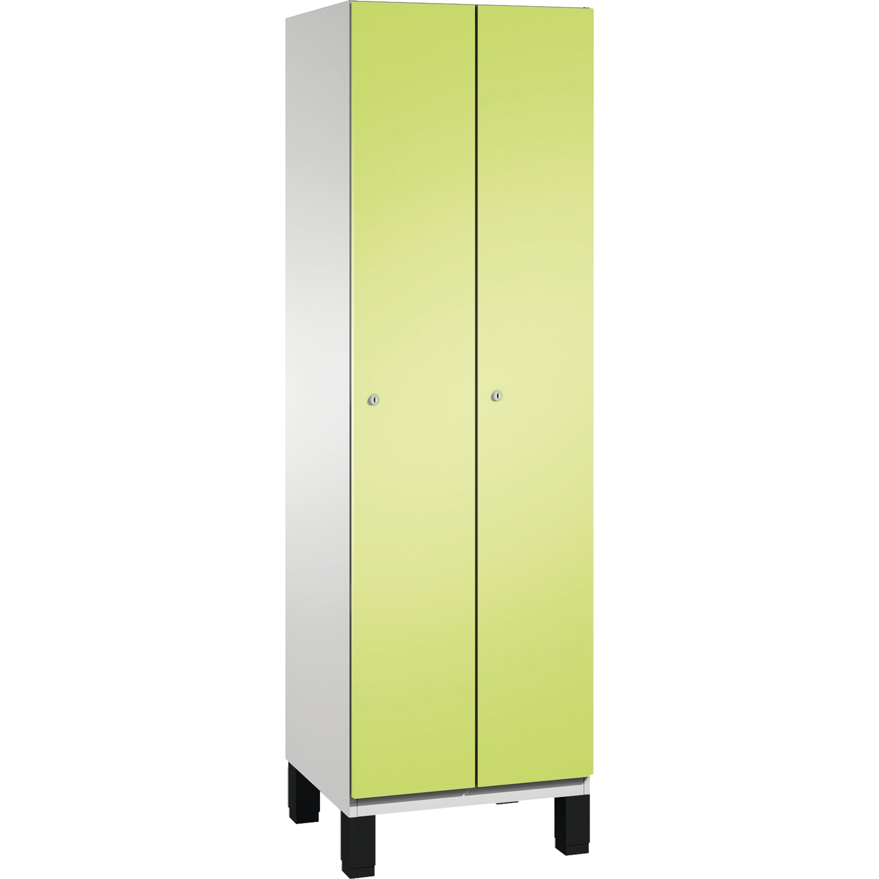 C+P Kleiderspind Cambio mit Standfuß 600 x 1.980 x 525 mm (B x H x T) 2 Abteile lichtgrau – Produktbild 3