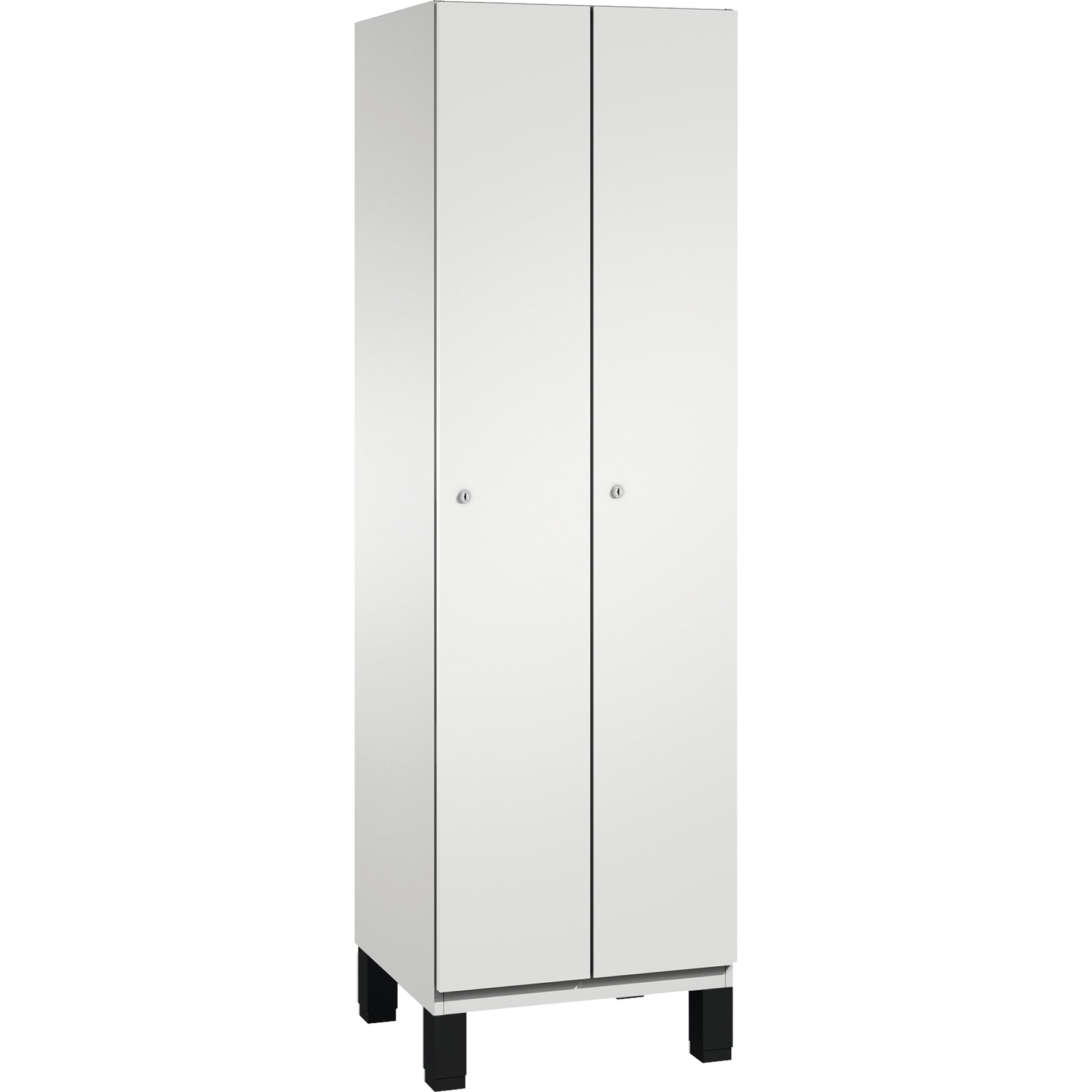 C+P Kleiderspind Cambio mit Standfuß 600 x 1.980 x 525 mm (B x H x T) 2 Abteile lichtgrau – Produktbild 4