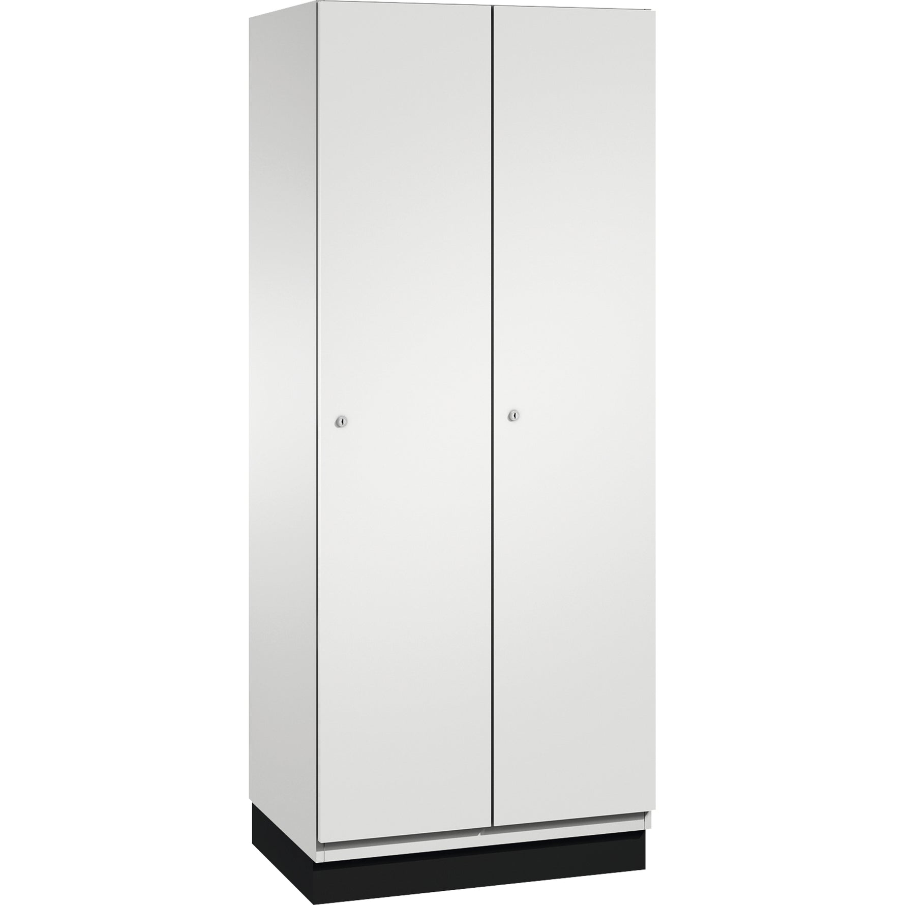 C+P Kleiderspind Cambio mit Sockel 800 x 1.950 x 525 mm (B x H x T) 2 Abteile lichtgrau – Produktbild 4