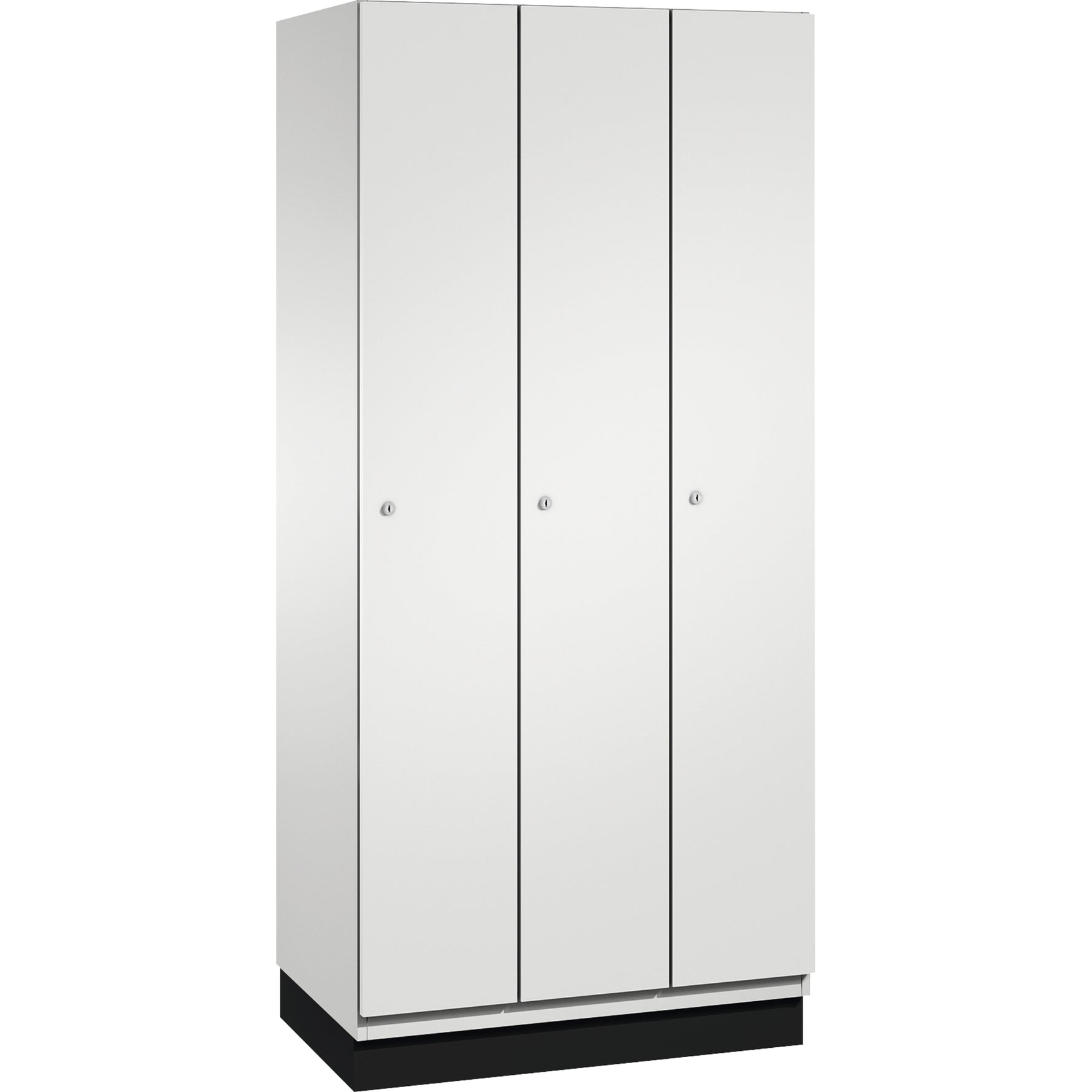 C+P Kleiderspind Cambio mit Sockel 900 x 1.950 x 525 mm (B x H x T) 3 Abteile lichtgrau – Produktbild 4