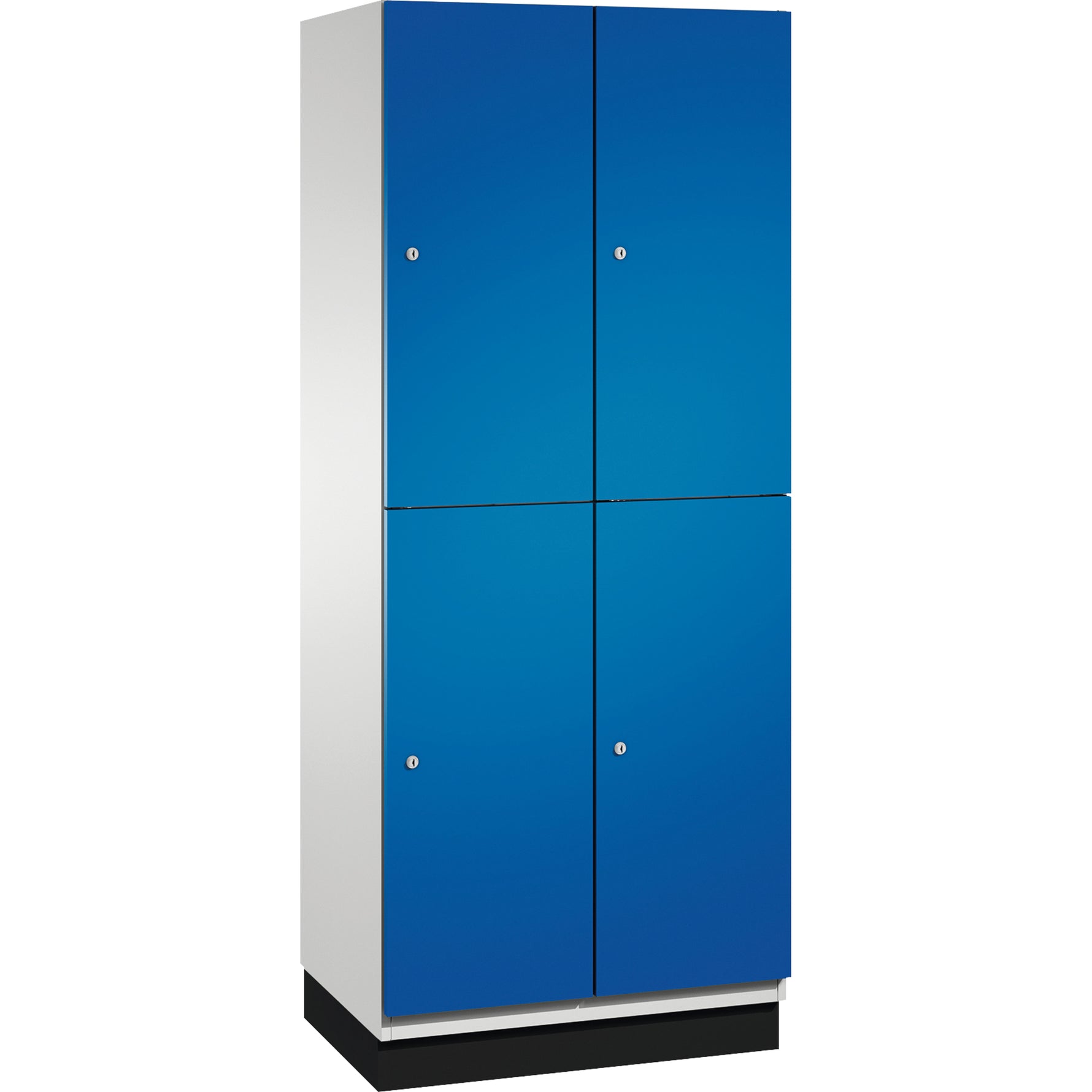 C+P Kleiderspind Cambio 4 Fächer mit Sockel 800 x 1.950 x 525 mm (B x H x T) lichtgrau