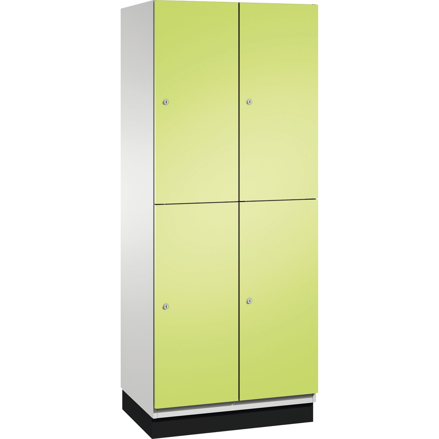 C+P Kleiderspind Cambio 4 Fächer mit Sockel 800 x 1.950 x 525 mm (B x H x T) lichtgrau – Produktbild 3