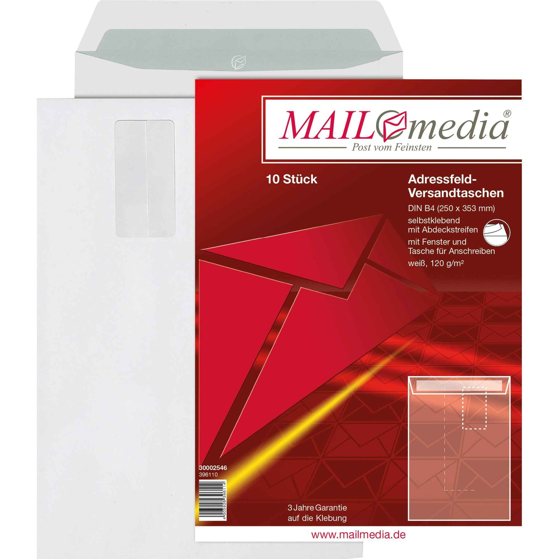 MAILmedia Versandtasche DIN B4 mit Fenster