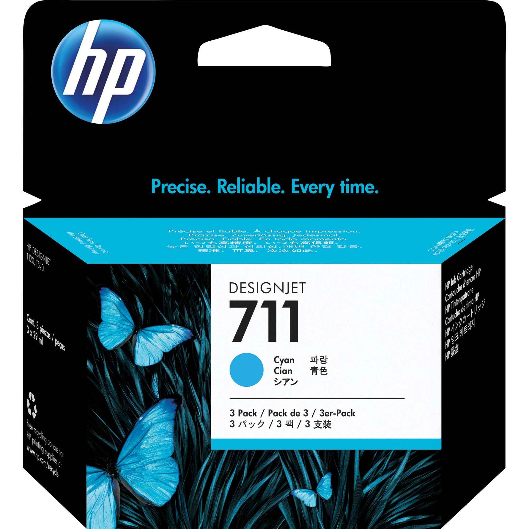 HP Tintenpatrone 711 cyan 3 St./Pack.