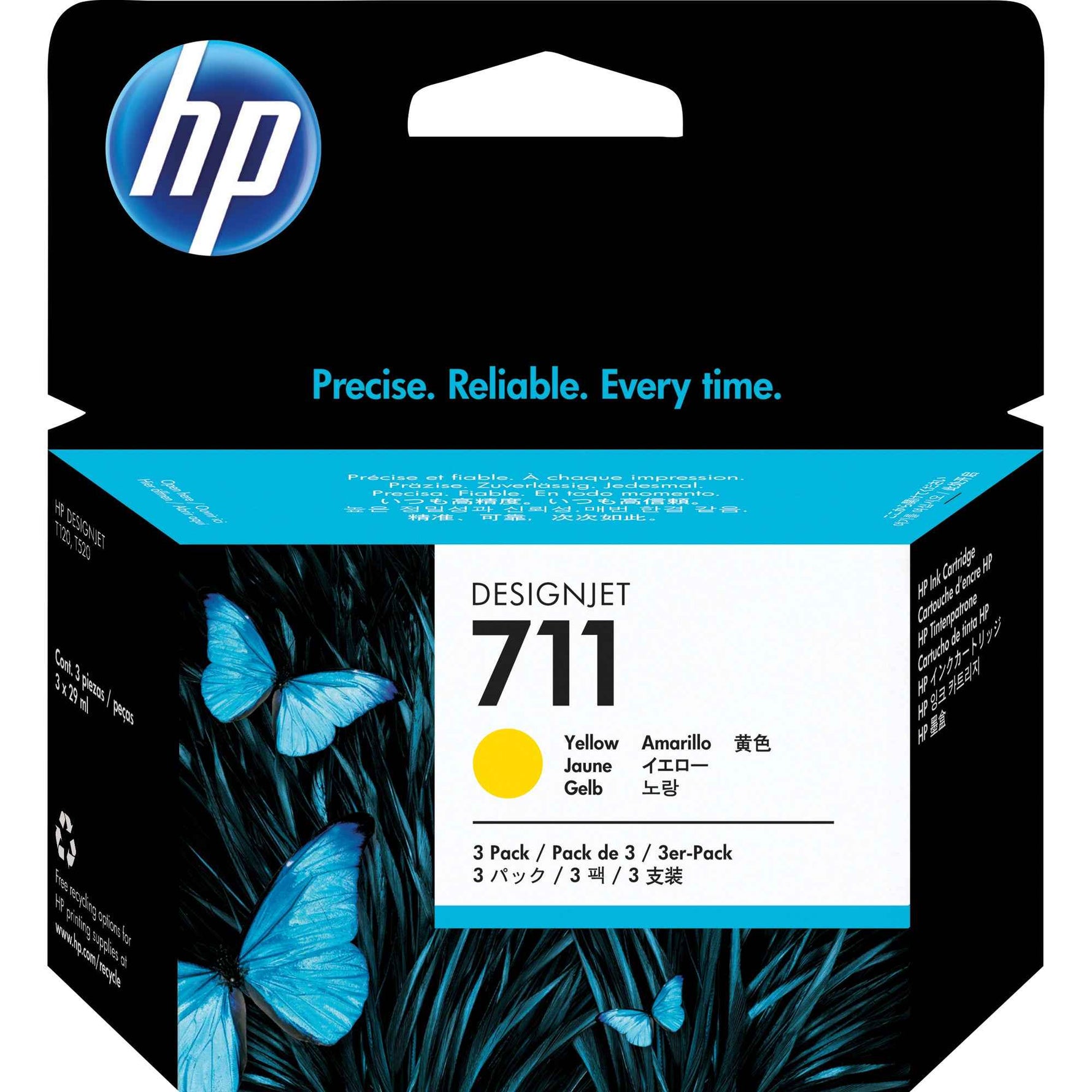 HP Tintenpatrone 711 gelb 3 St./Pack.