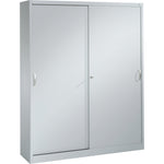 C+P Schiebetürenschrank Acurado 2 x 5 Ordnerhöhen 1.600 x 1.950 x 400 mm (B x H x T) weißaluminium