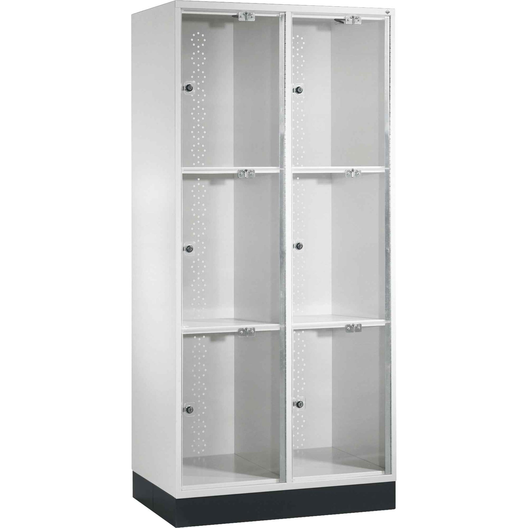 C+P Schließfachschrank Intro XL Acrylglas 820 x 1.750 x 500 mm (B x H x T) 2 Abteile 6 x 2 Schlüssel 46,4 kg