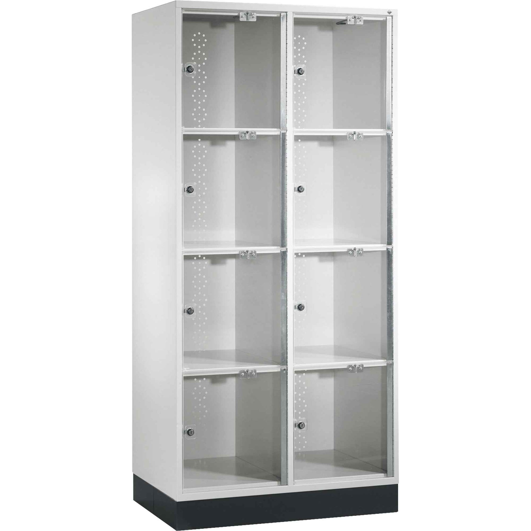 C+P Schließfachschrank Intro XL Acrylglas 820 x 1.750 x 500 mm (B x H x T) 2 Abteile 8 x 2 Schlüssel 47,1 kg