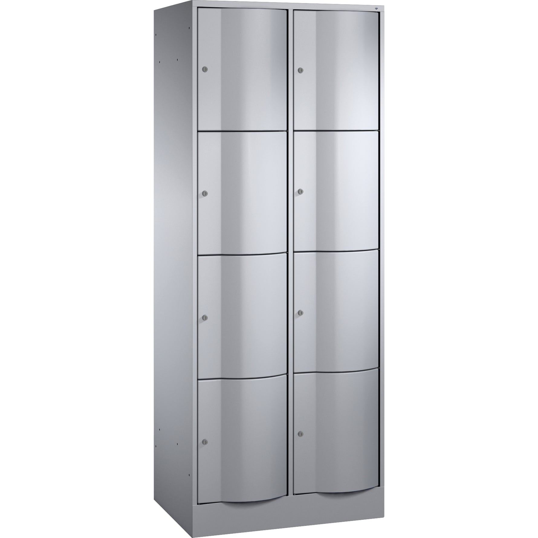 C+P Schließfachschrank Resisto 770 x 1.950 x 540 mm (B x H x T) 8 Fächer weißaluminium