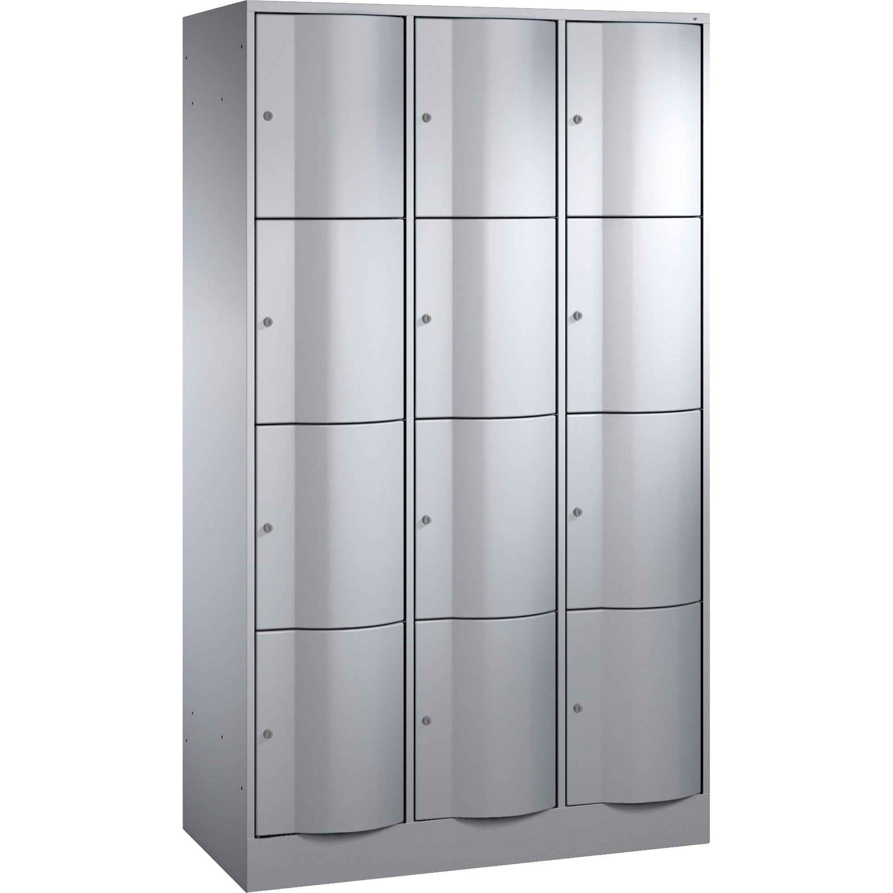 C+P Schließfachschrank Resisto 1.150 x 1.950 x 540 mm (B x H x T) 12 Fächer weißaluminium