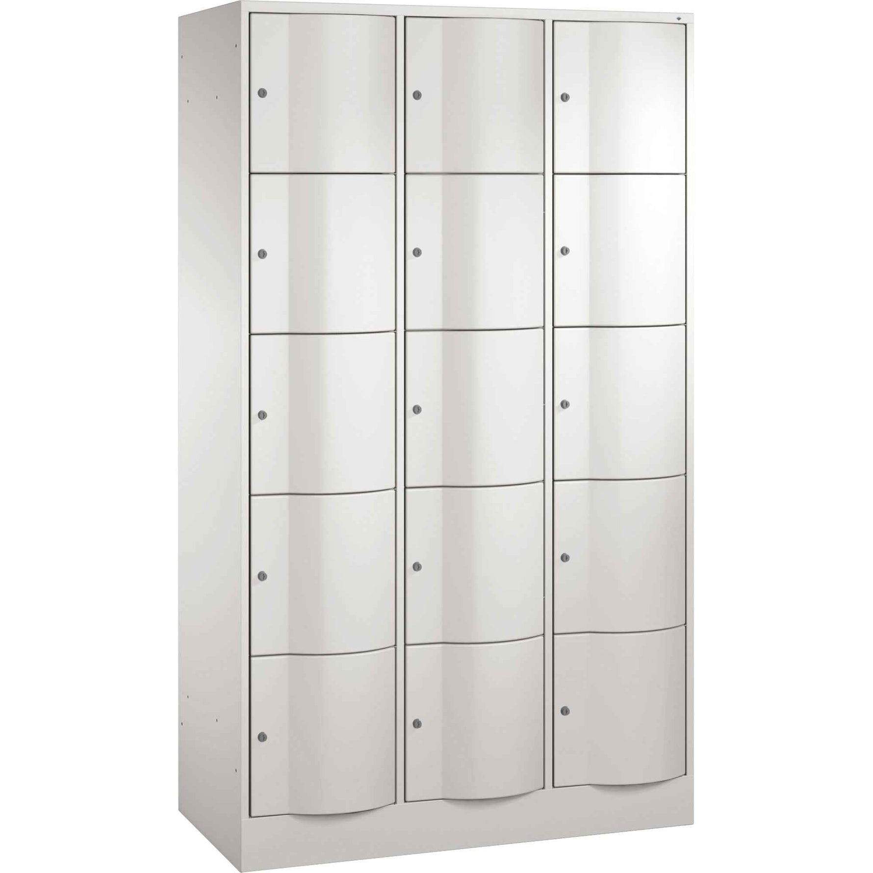 C+P Schließfachschrank Resisto 1.150 x 1.950 x 540 mm (B x H x T) 15 Fächer lichtgrau