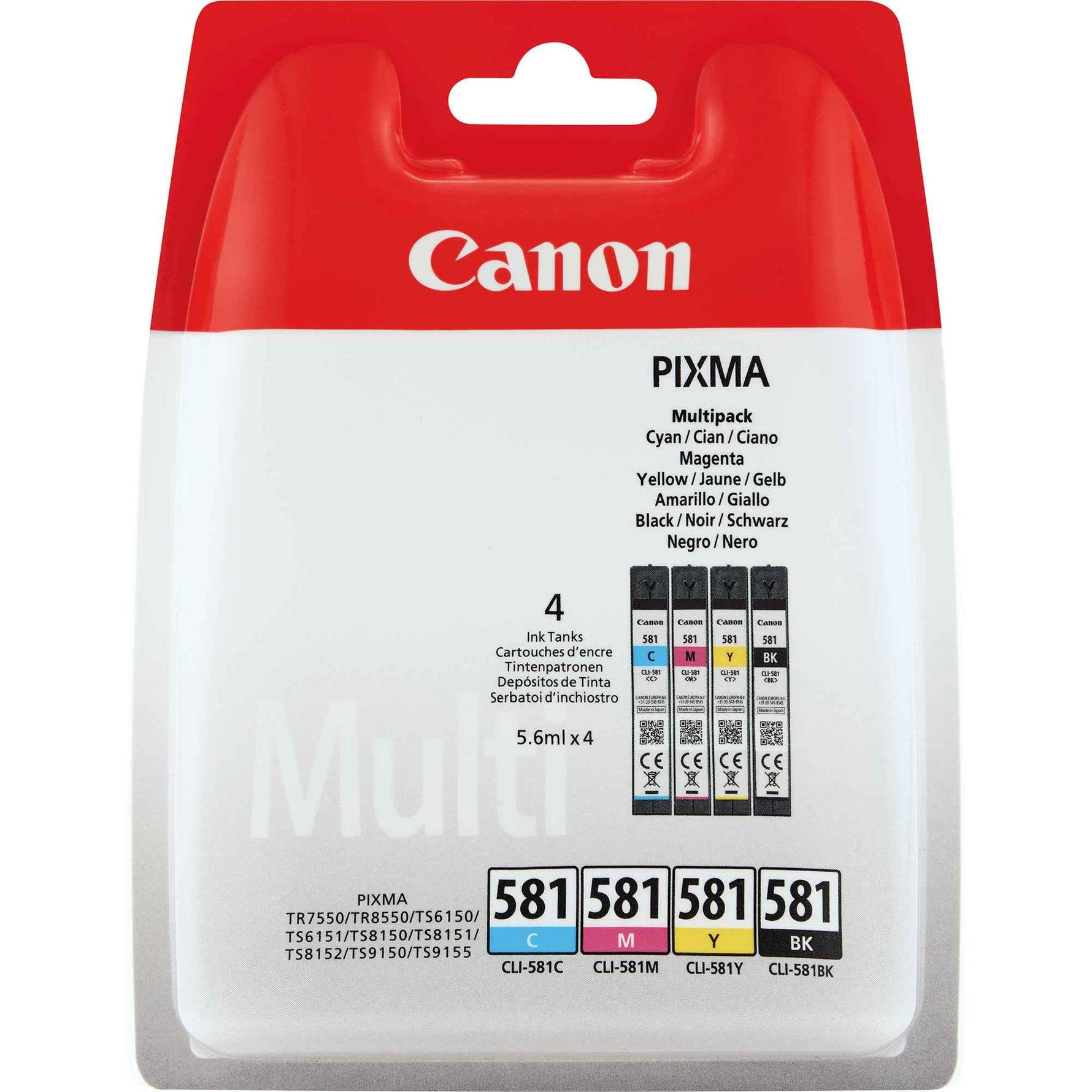 Canon Tintenpatrone CLI-581 BK/C/M/Y schwarz, cyan, magenta, gelb