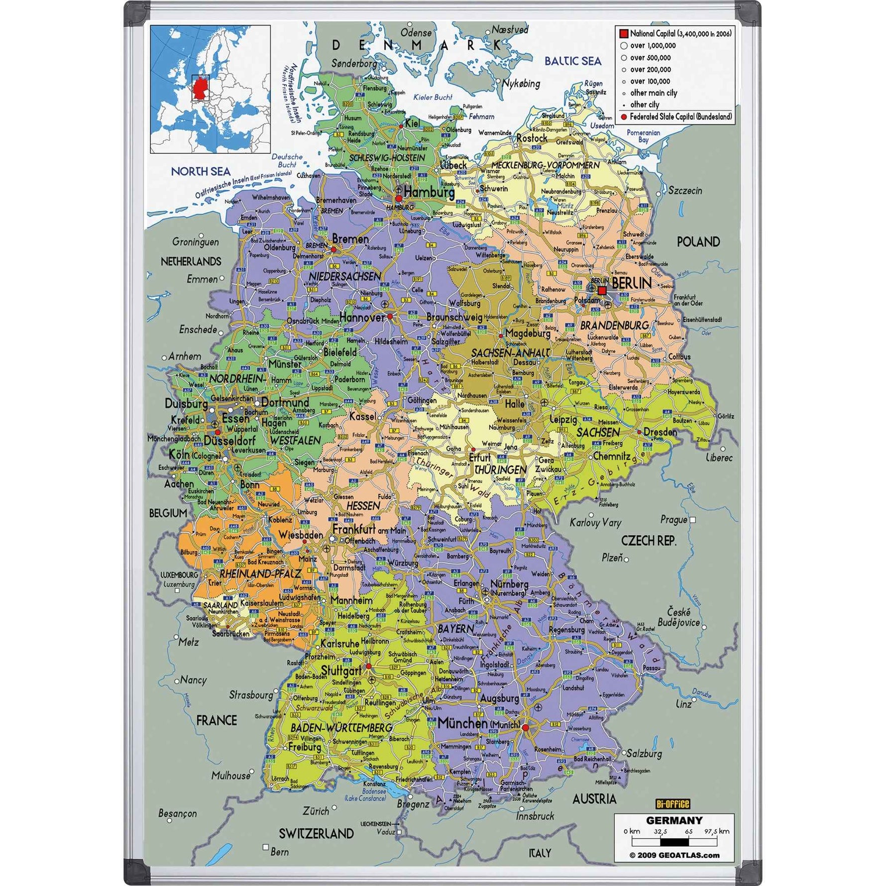 Bi-office Landkartentafel