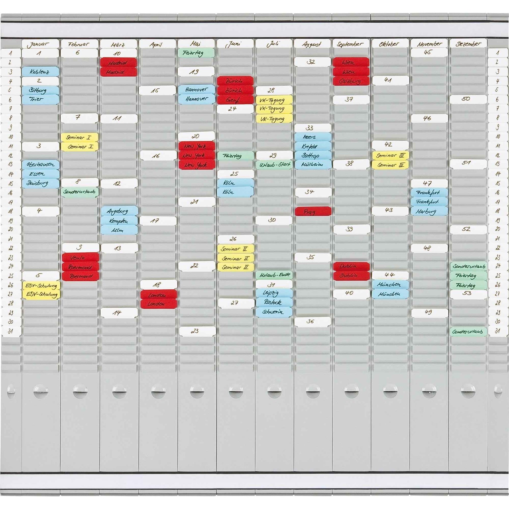 FRANKEN T-Kartentafel OfficePlaner 31,5 x 78 cm (B x H)