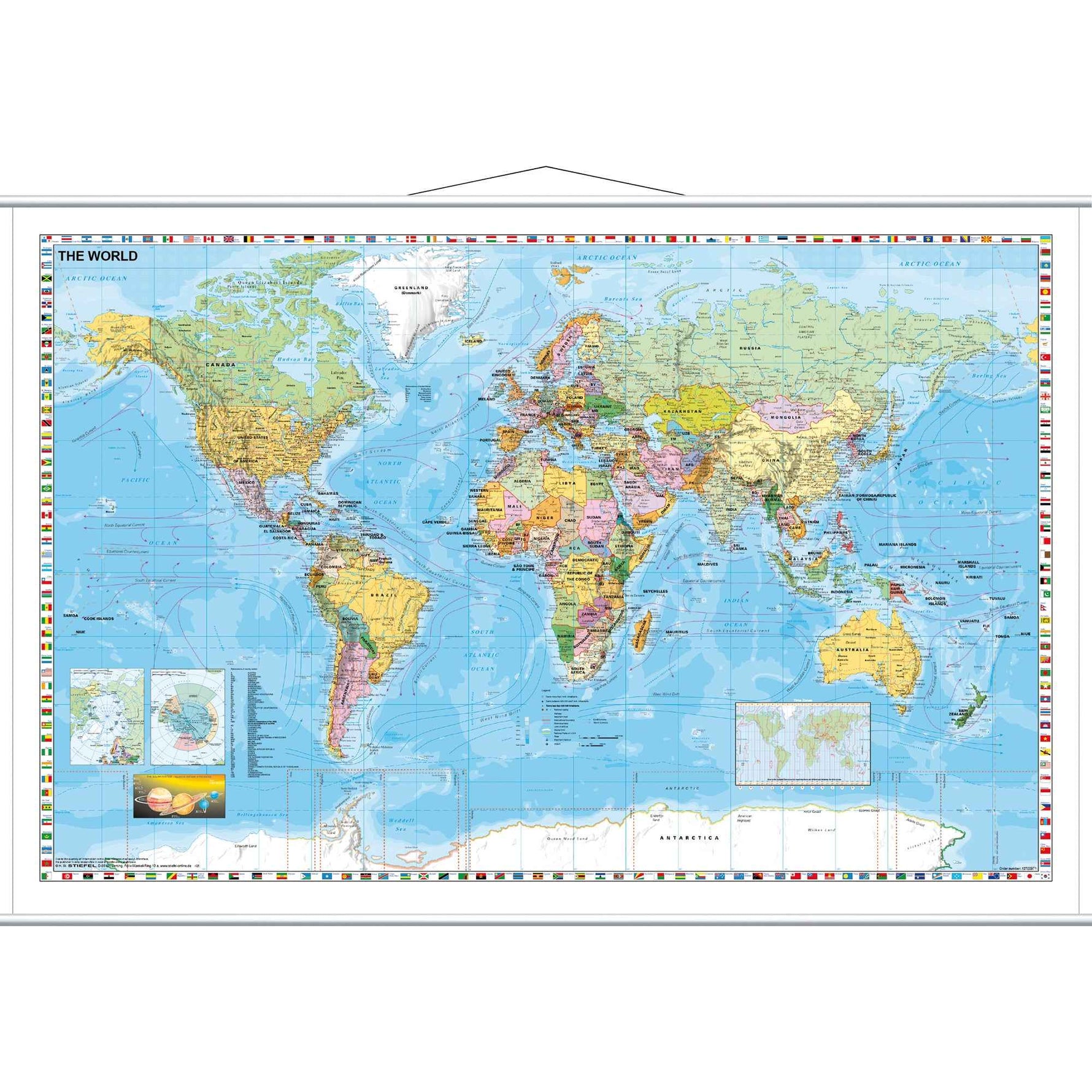 FRANKEN Landkartentafel Welt