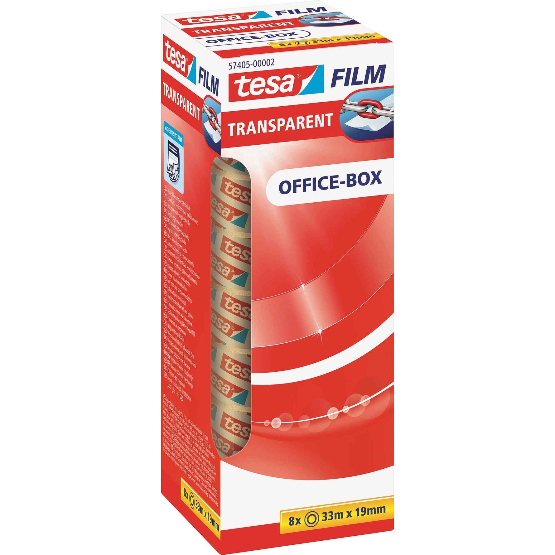 tesa® Klebefilm tesafilm® transparent Office-Box 19 mm x 33 m (B x L) 8 St./Pack.