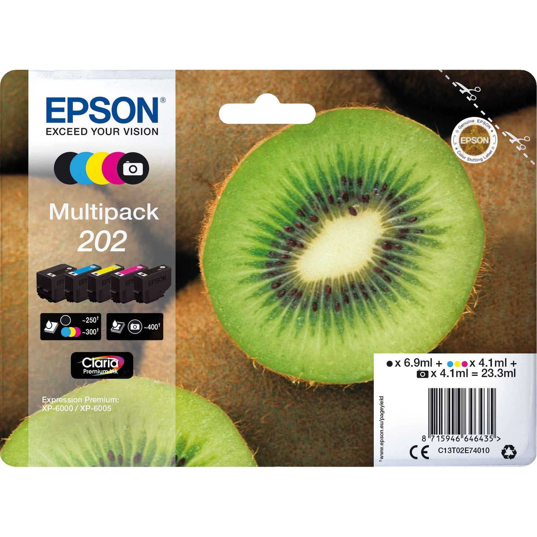 Epson Tintenpatrone 202 schwarz, fotoschwarz, cyan, magenta, gelb