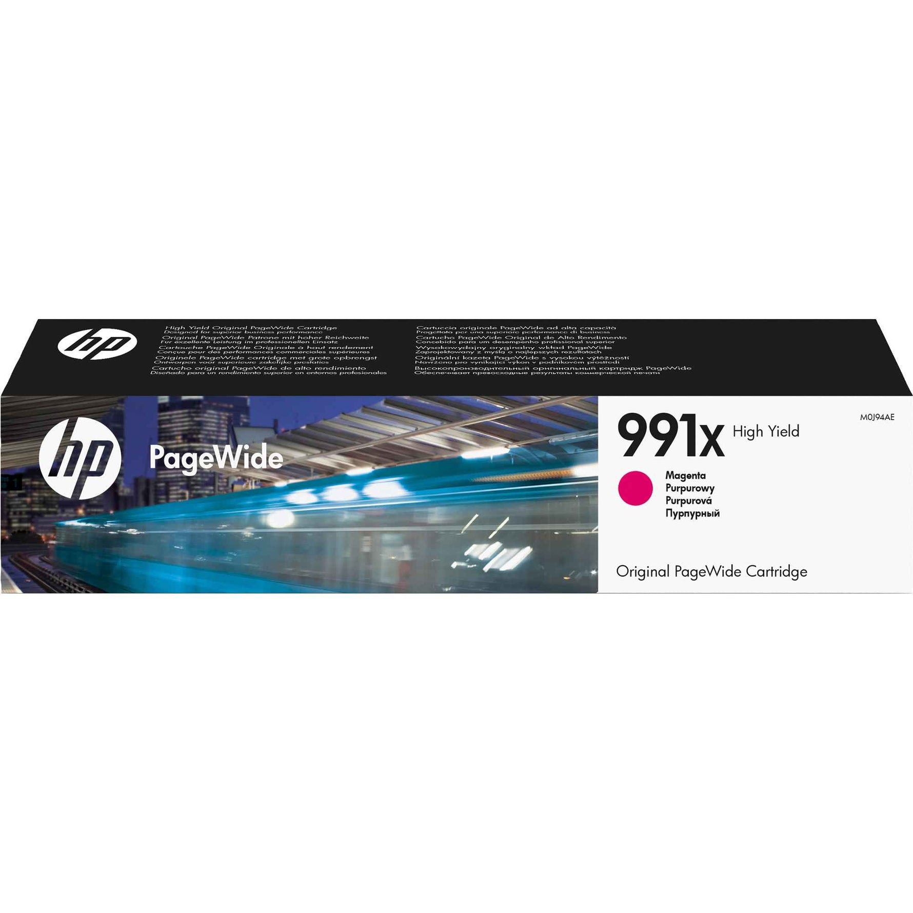 Magenta HP Tintenpatrone 991X, zeigt die Kartusche mit Farbmarkierungen und Produktnummer 2000A011303A011303N.