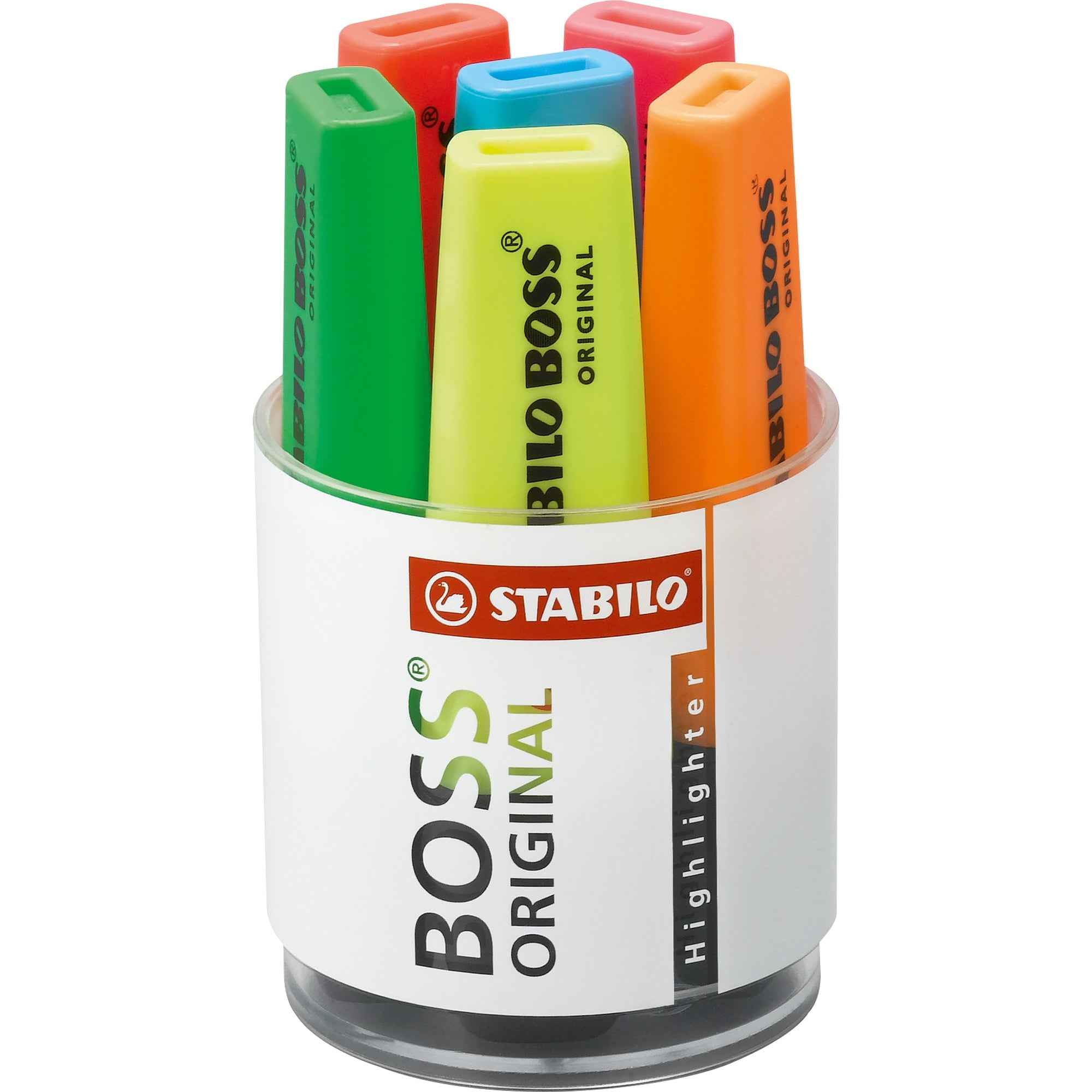 STABILO® Textmarker BOSS® ORIGINAL Rundbox 6 St./Pack.