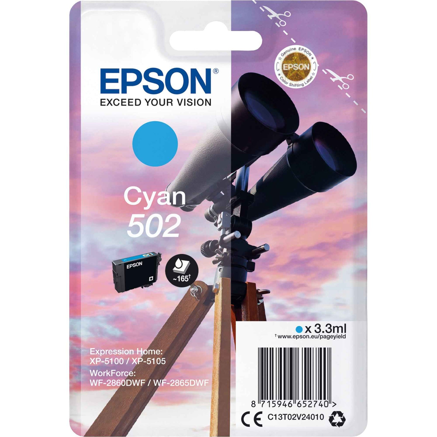 Epson Tintenpatrone 502 cyan
