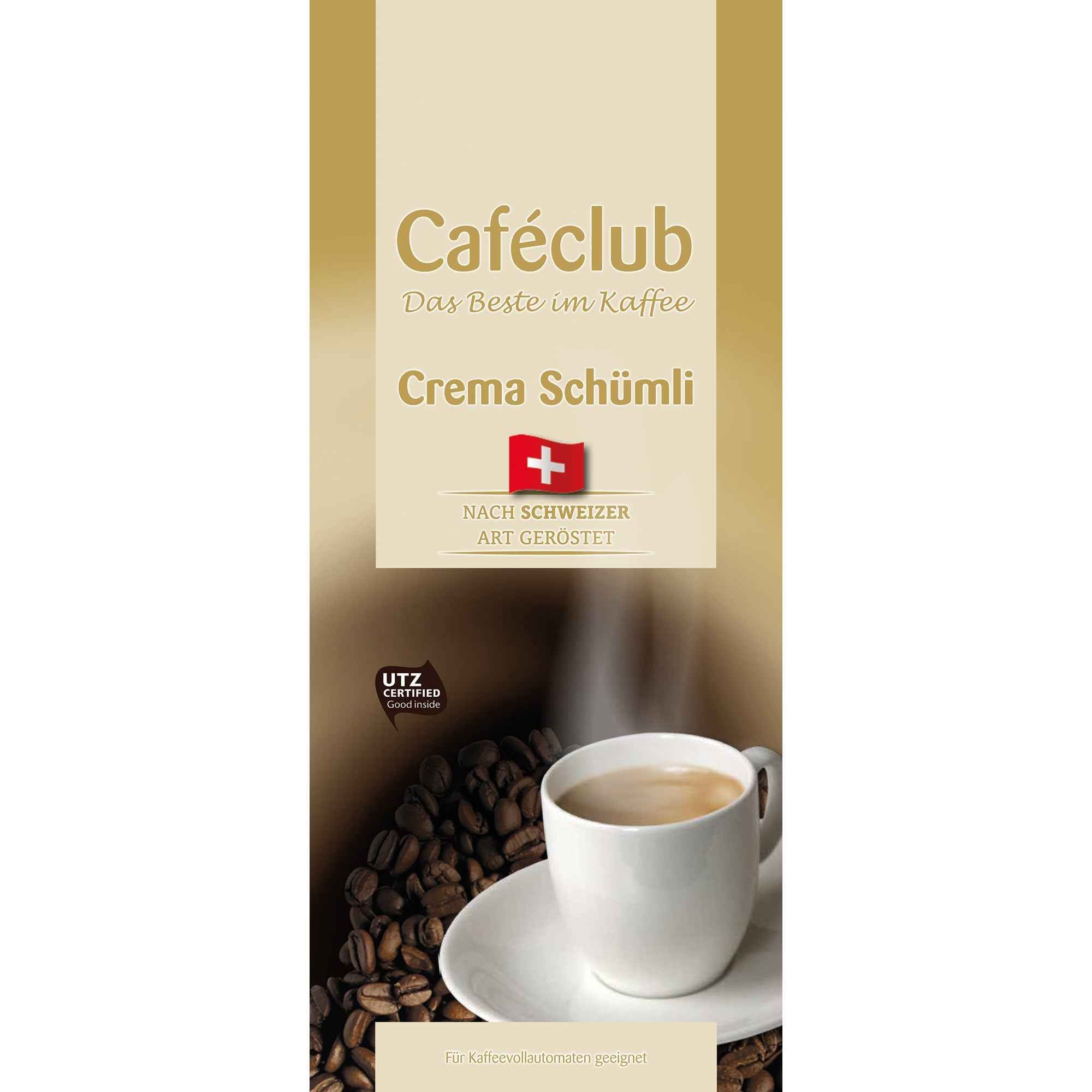 Kaffee Caféclub Crema Schümli ganze Bohne