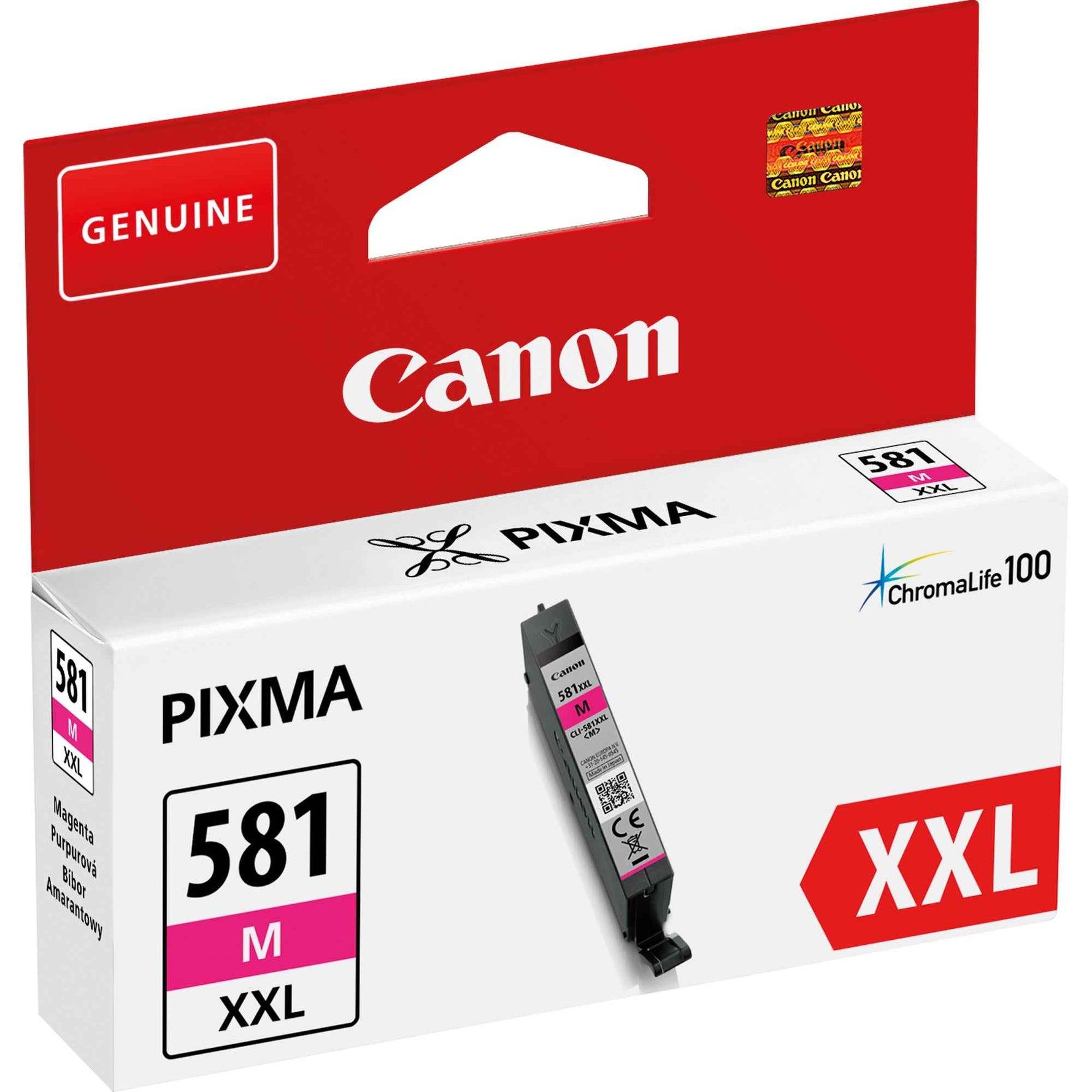 Canon Tintenpatrone CLI-581XXL M Magenta für Drucker, hochauflösend, original, langlebige Tintenpatrone in Magenta.