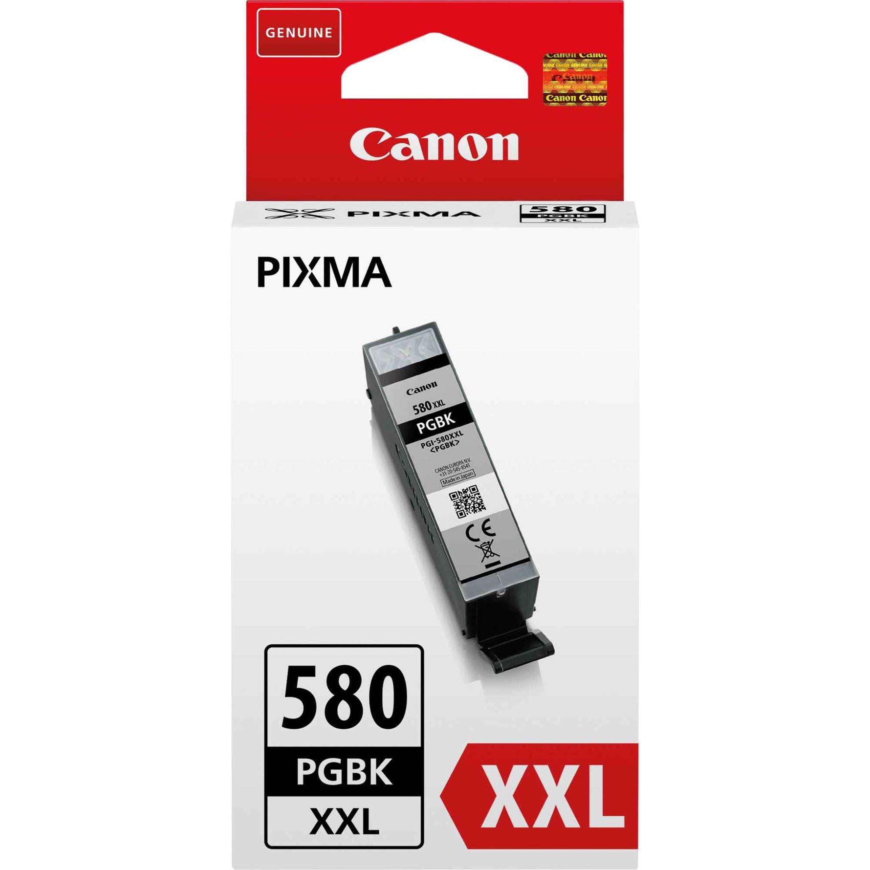 Canon Tintenpatrone PGI-580XXL PGBK schwarz für Drucker, großvolumige schwarze Tintenpatrone, hochwertiges Druckerzubehör