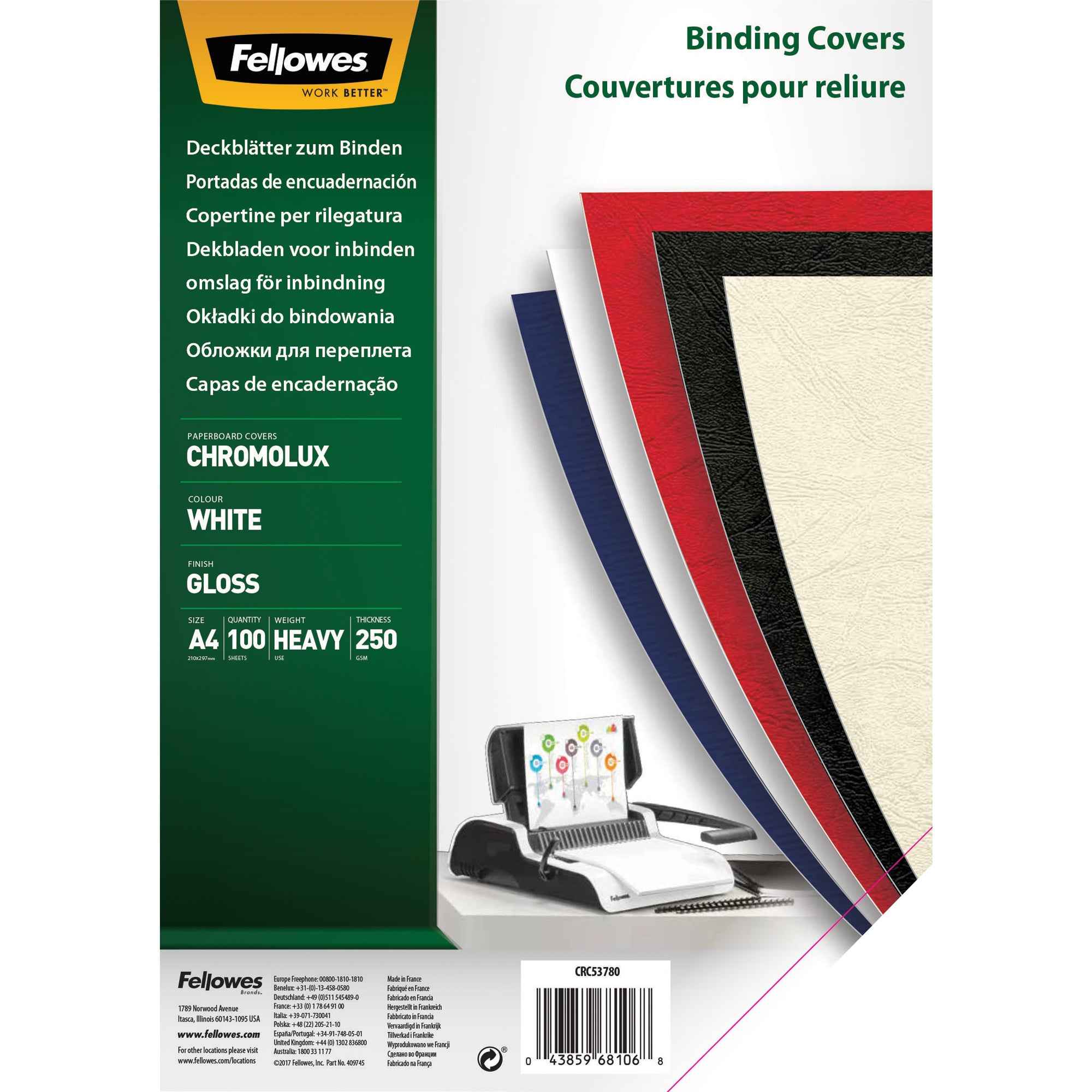 Fellowes® Einbanddeckel Chromolux