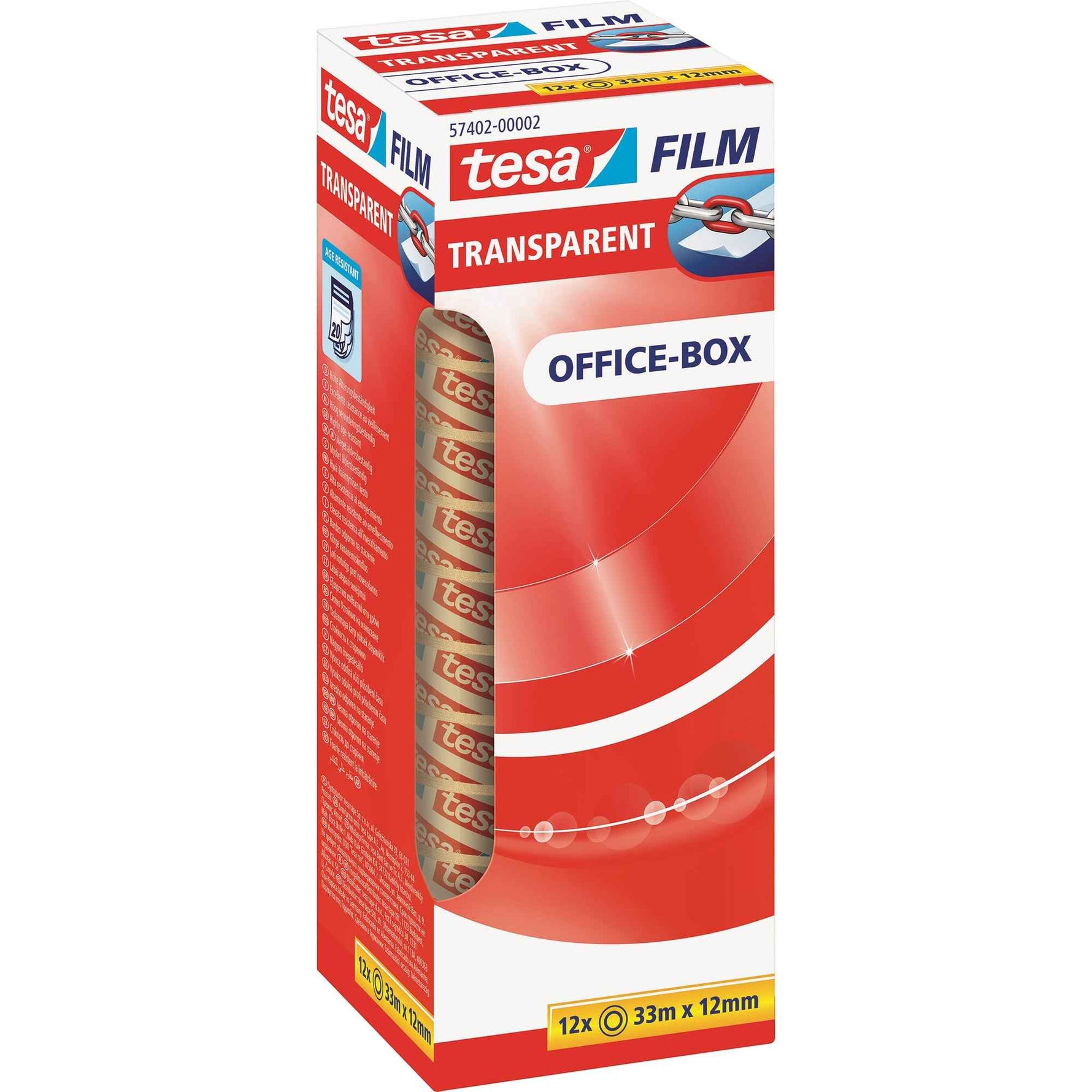 tesa® Klebefilm tesafilm® transparent Office-Box 12 mm x 33 m (B x L) 12 St./Pack.