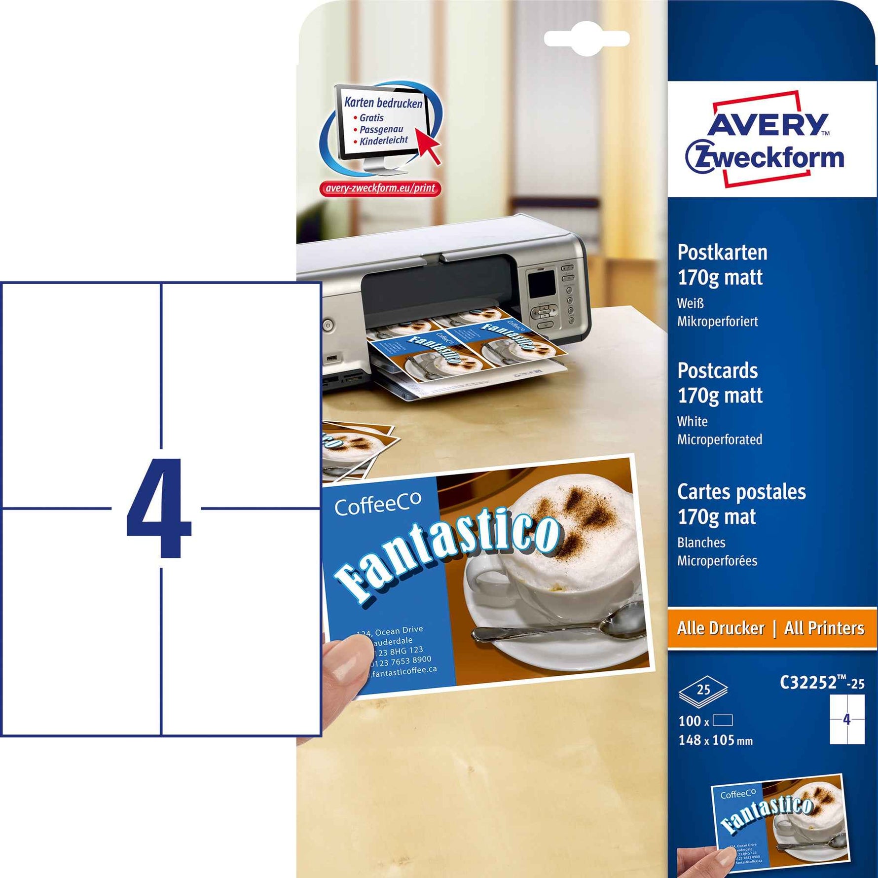 Avery Zweckform Postkarte