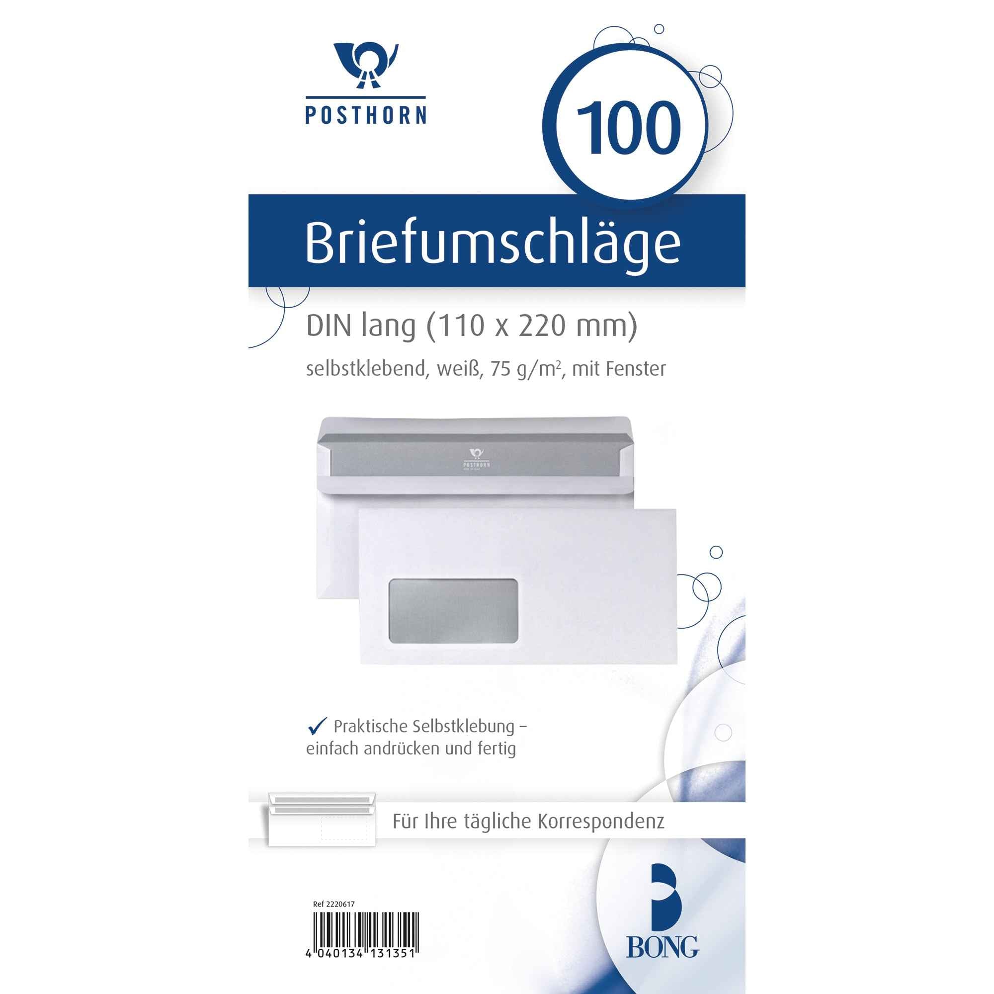 POSTHORN Briefumschläge DIN lang 100 St./Pack.